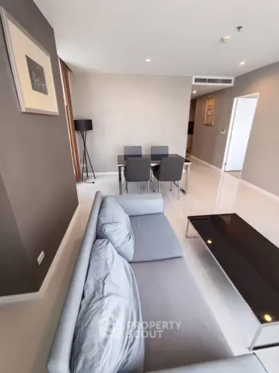 Modern living room with sleek furniture and elegant decor