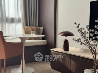 Stylish modern living room with elegant furniture and natural light