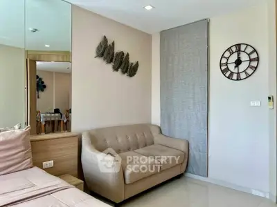 Cozy living room with modern decor and comfortable seating