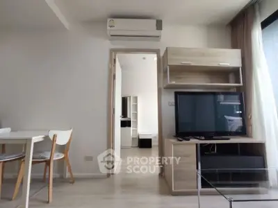 Modern living room with sleek furniture and natural light