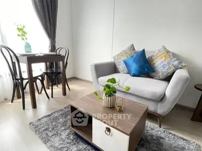 Chic and cozy living room with modern furniture and natural light