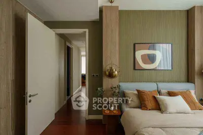Stylish bedroom with modern decor and cozy ambiance