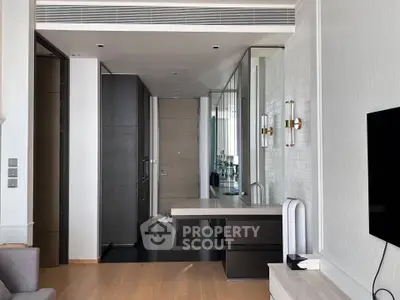 Modern open layout living space with sleek design and contemporary finishes