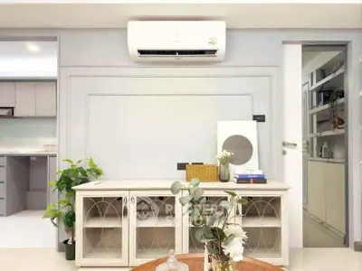 Stylish living room with modern air conditioning and elegant decor