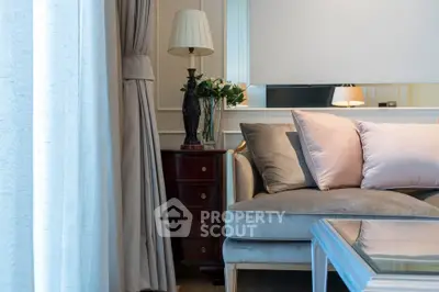 Elegant living room with plush sofa and stylish decor