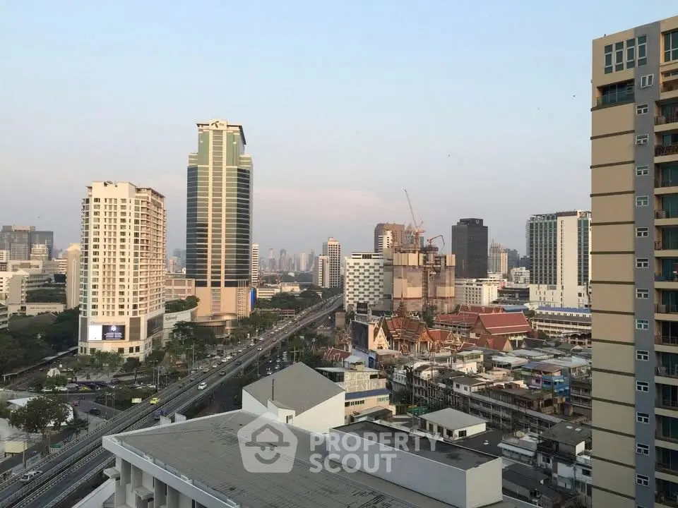 Stunning cityscape view showcasing modern high-rise buildings and urban skyline.