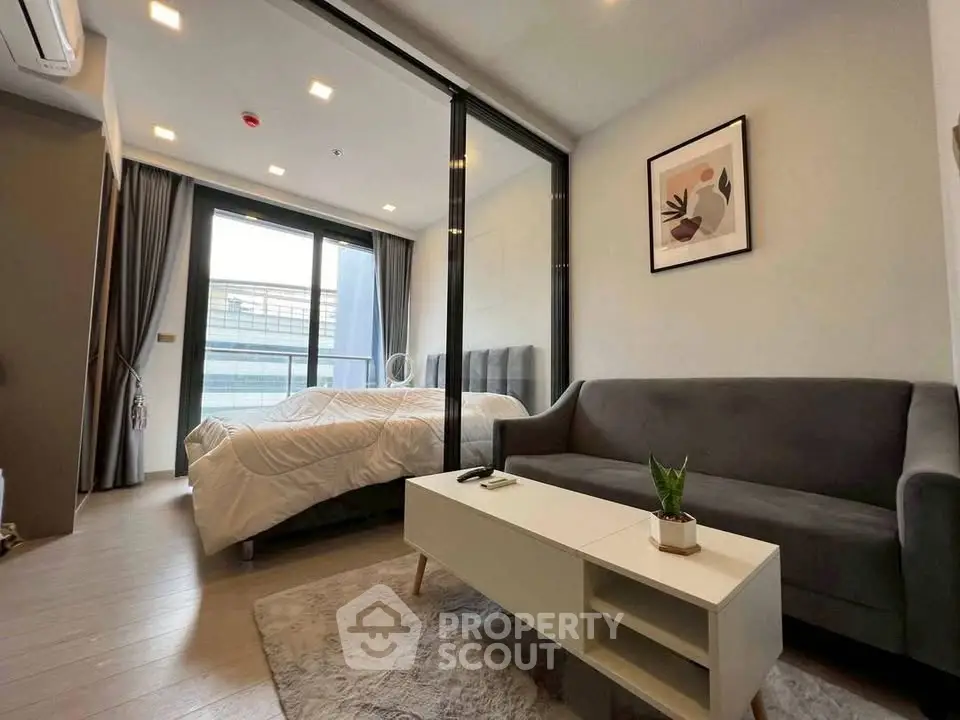 Modern studio apartment with stylish decor and natural light