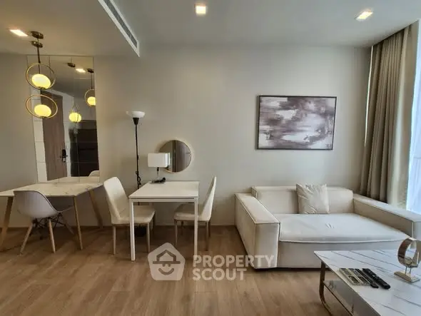 Modern living room with stylish furniture and elegant decor