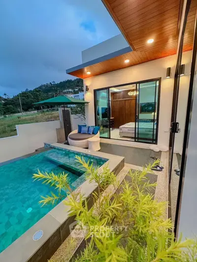 Luxurious villa with private pool and modern design, perfect for serene living.