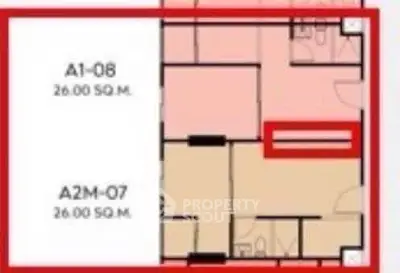 Compact apartment floor plan with efficient layout, ideal for urban living.