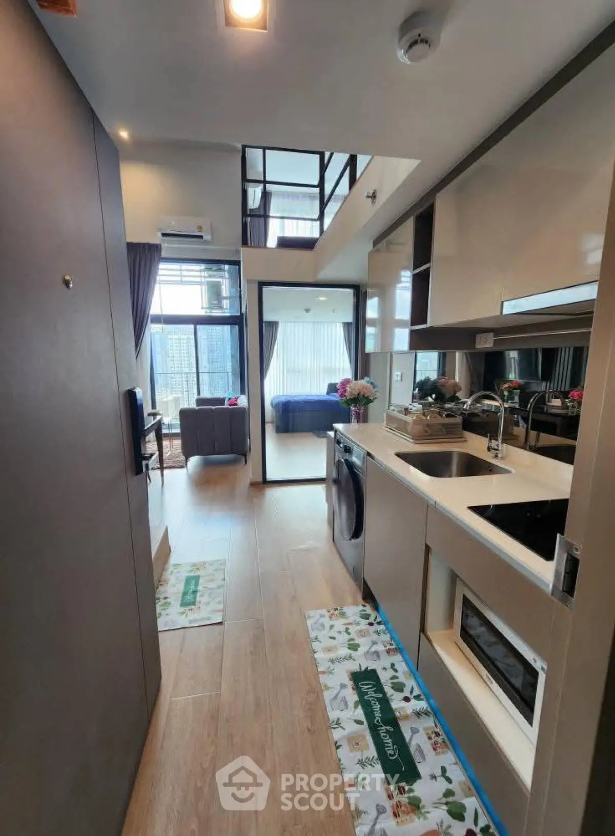 Modern loft apartment with open kitchen and stylish living area