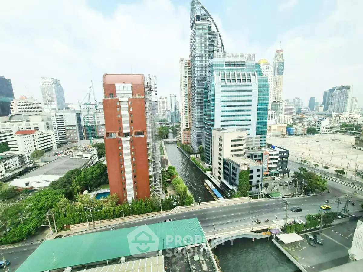Stunning cityscape view showcasing modern high-rise buildings and urban skyline, perfect for real estate investment.