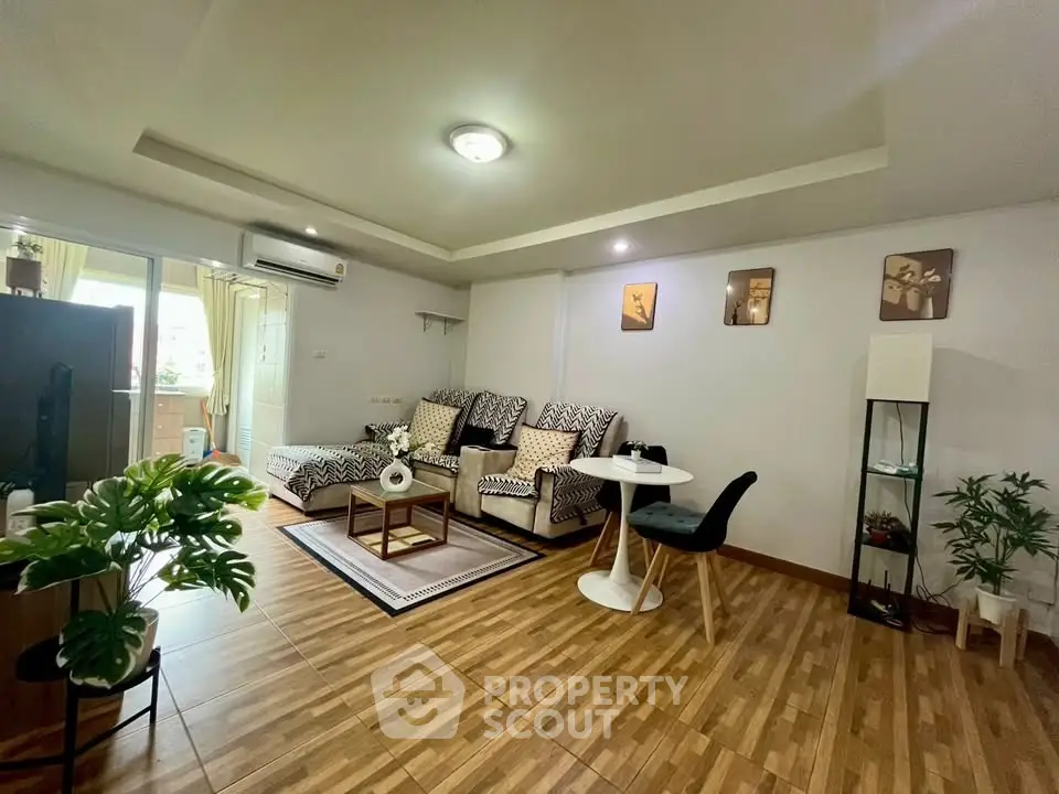 Stylish living room with modern decor and natural light