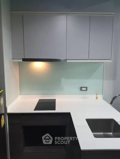 Modern kitchen with sleek cabinetry and induction cooktop