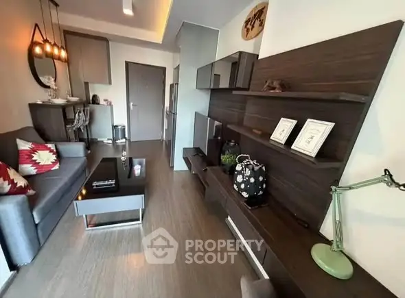 Modern living room with stylish decor and sleek furniture