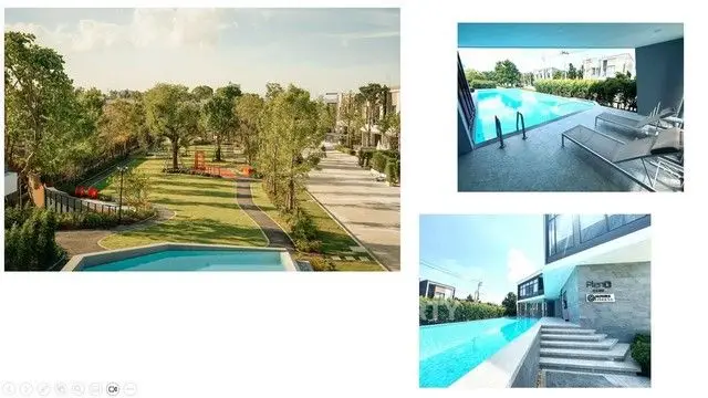 Luxurious property with stunning pool and lush garden views, perfect for relaxation and leisure.