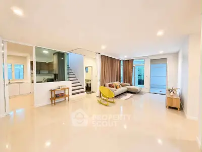 Spacious modern living room with open layout and stylish decor