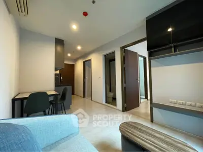 Modern apartment interior with open layout and stylish furnishings