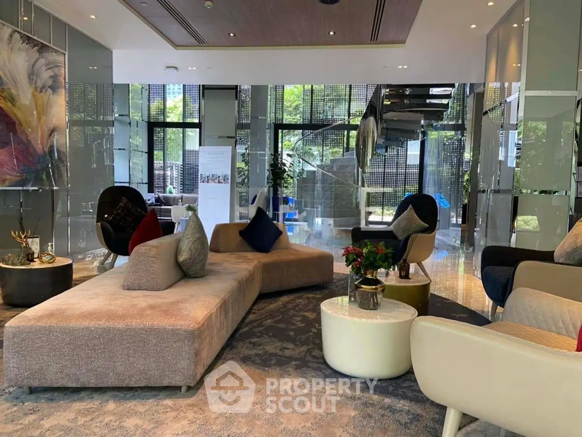 Luxurious modern living room with stylish furniture and elegant decor