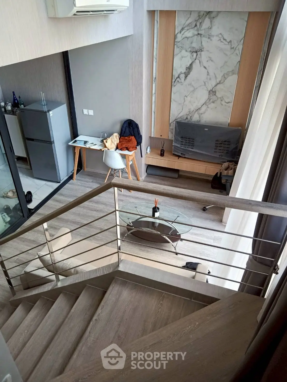 Modern duplex interior with stylish staircase and elegant decor