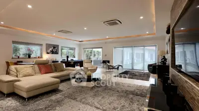 Luxurious modern living room with elegant decor and spacious layout