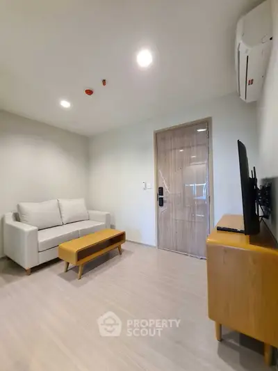 Modern living room with minimalist furniture and sleek design