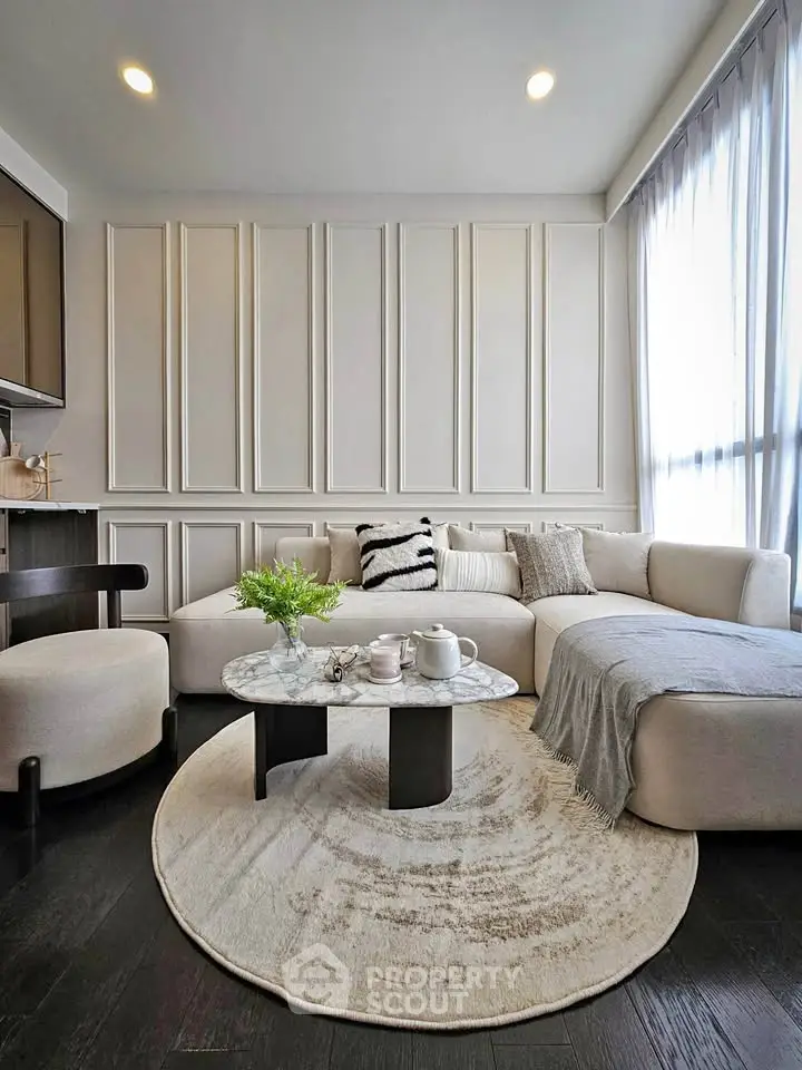 Elegant living room with modern sectional sofa and chic decor