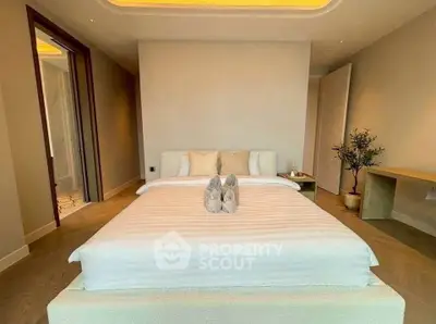 Luxurious bedroom with elegant decor and cozy ambiance