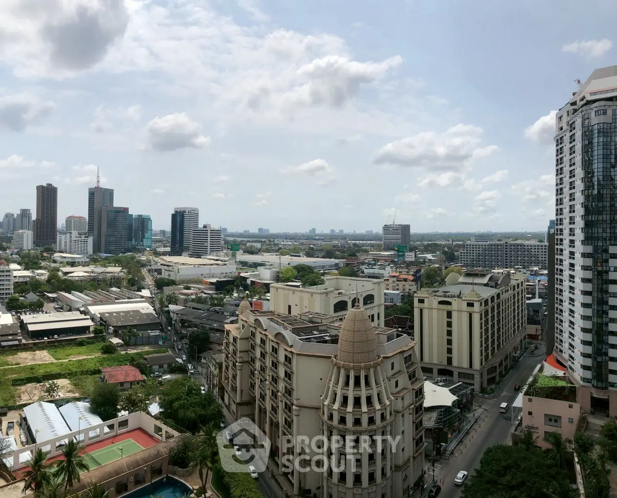 Stunning cityscape view showcasing modern architecture and urban skyline, perfect for real estate investment.