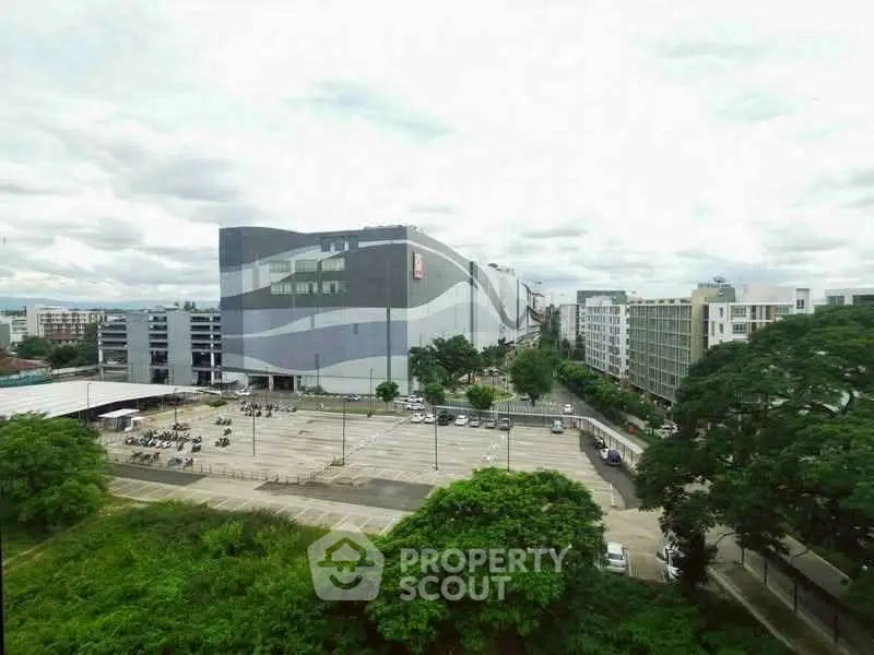 Stunning cityscape view with modern architecture and lush greenery