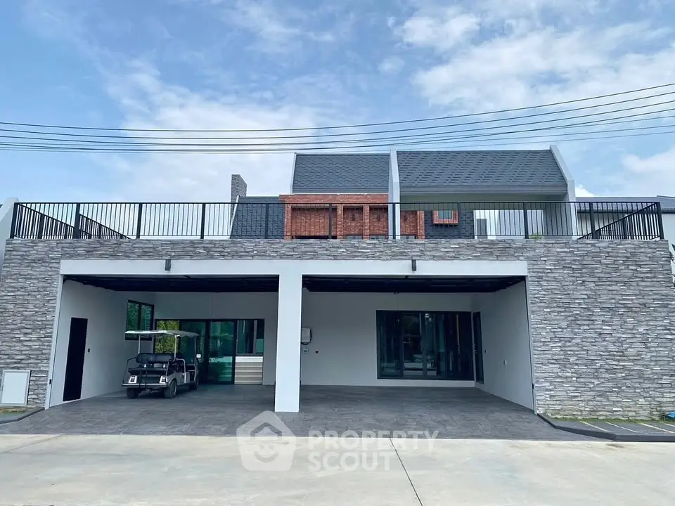 Modern luxury home with spacious garage and sleek design