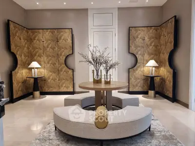 Luxurious modern living room with elegant decor and stylish furniture