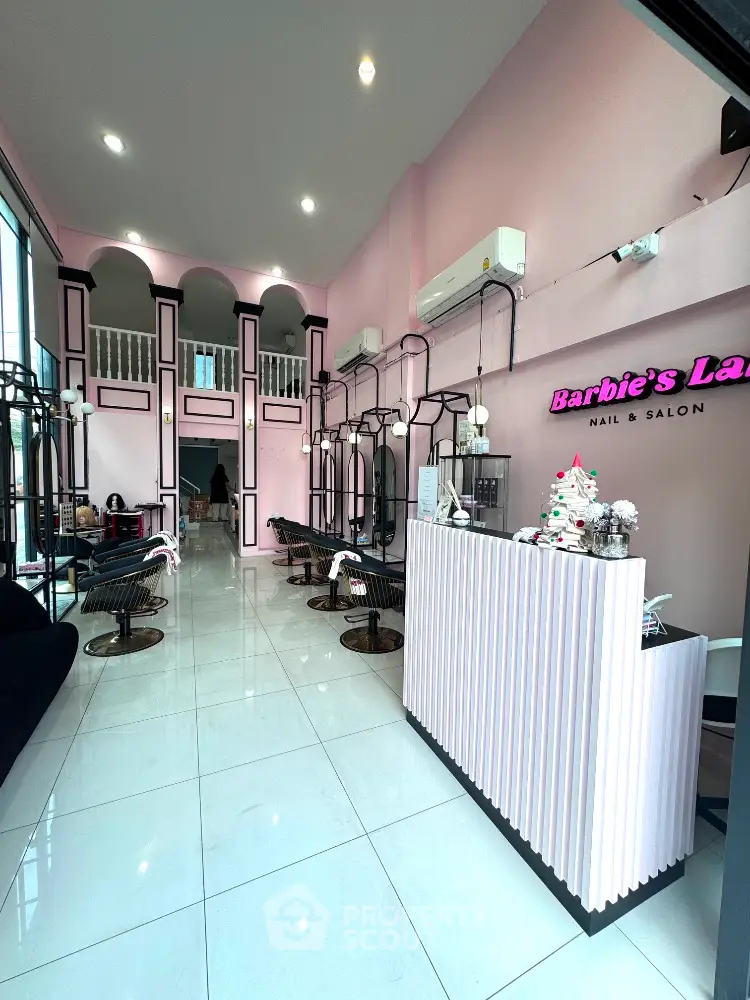 Chic and modern nail salon interior with stylish decor and comfortable seating