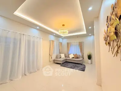 Elegant living room with modern lighting and stylish decor