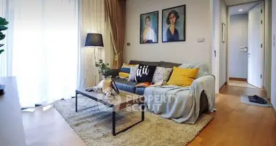 Cozy living room with stylish decor and natural light