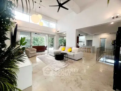 Spacious modern living room with open layout and stylish decor