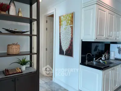 Modern kitchen with sleek cabinetry and stylish decor