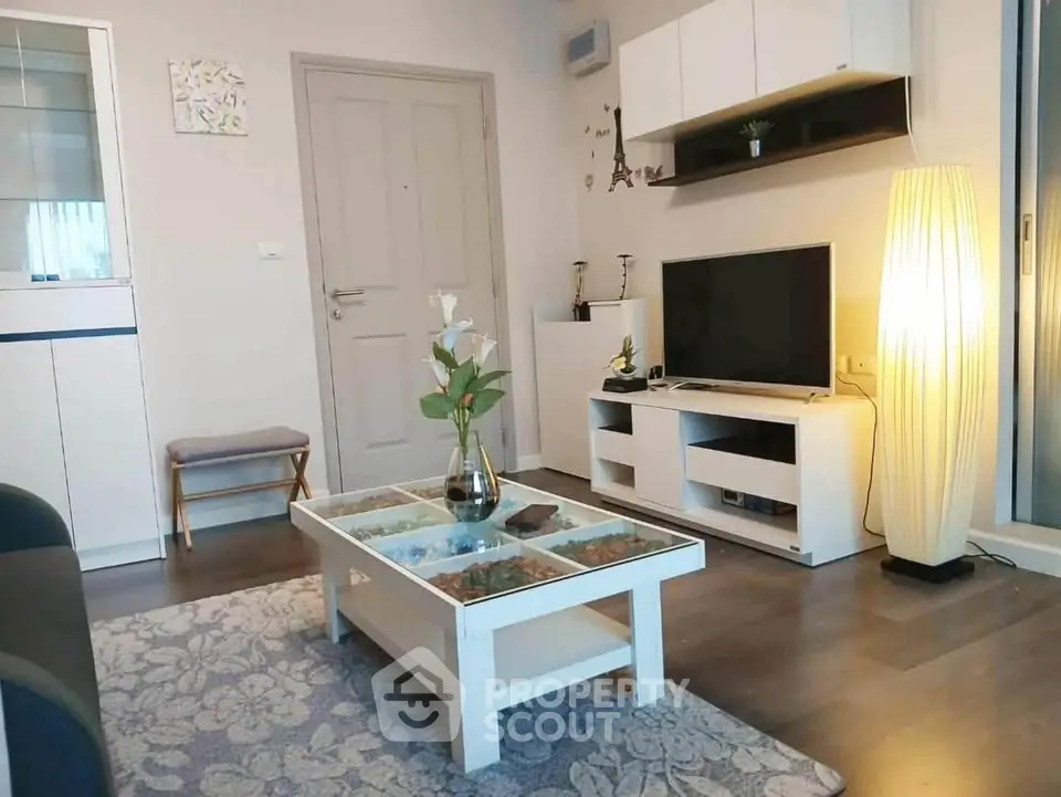 Charming living room with modern decor and cozy ambiance