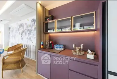 Stylish modern living room with elegant furniture and vibrant decor