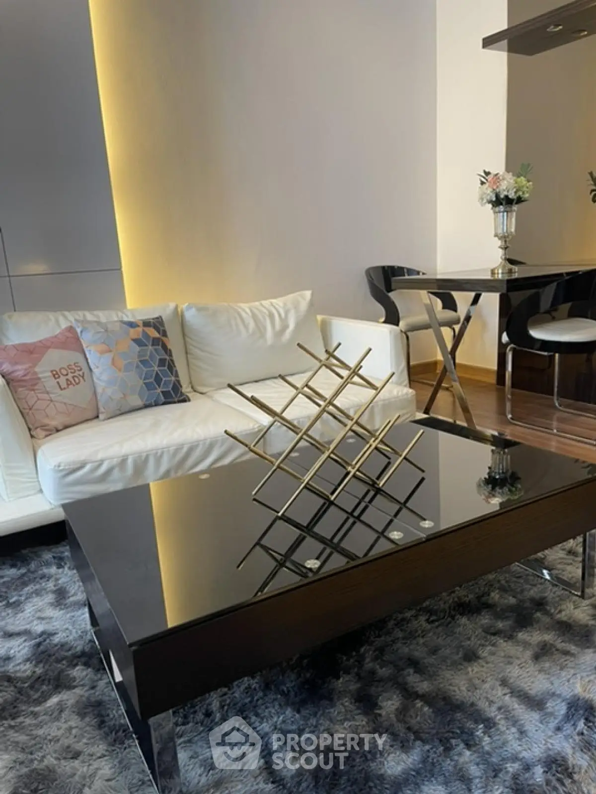 Modern living room with stylish decor and elegant furniture