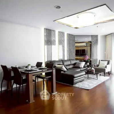 Modern living room with elegant furniture and stylish decor