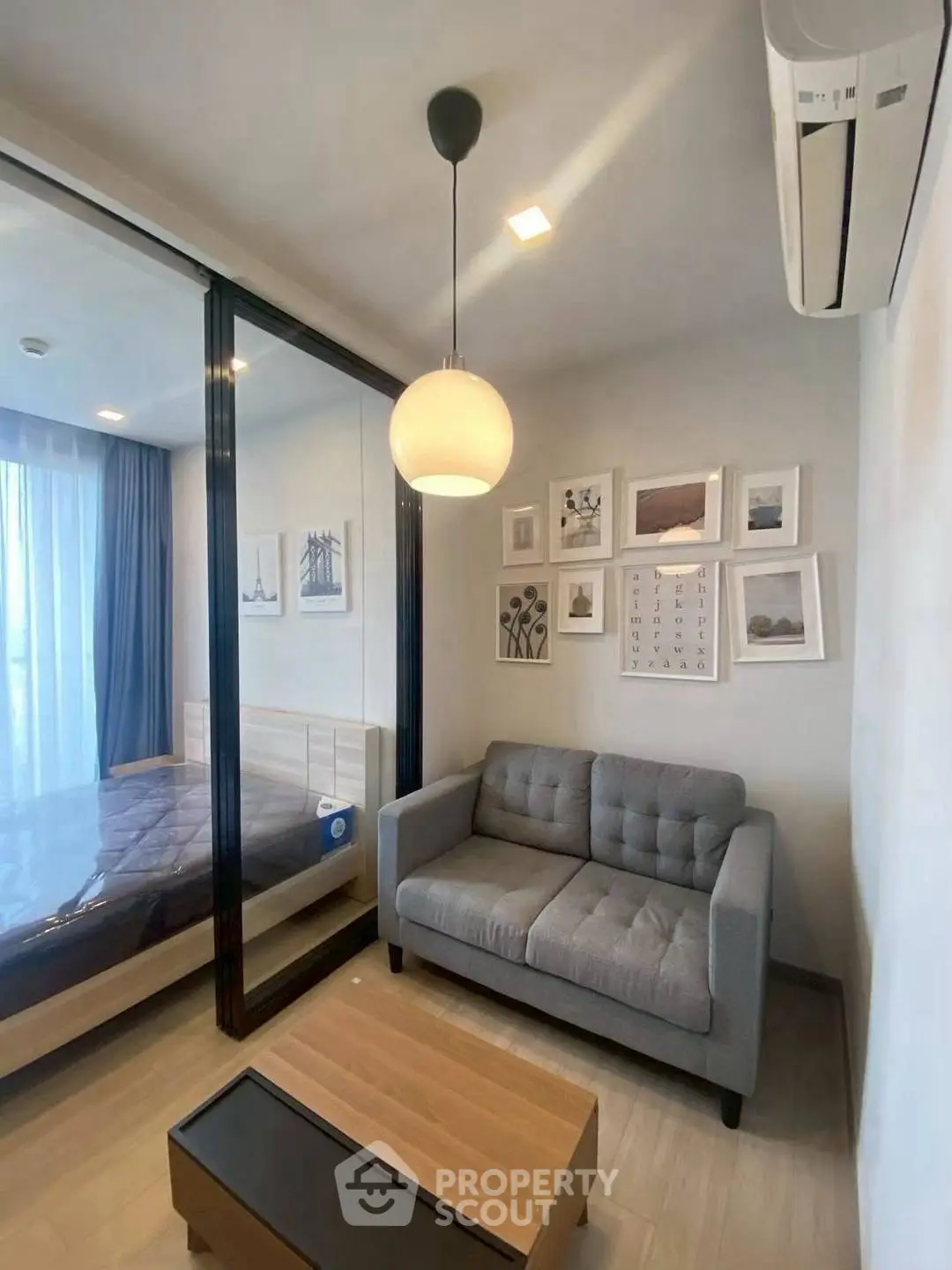 Modern compact living room with stylish decor and cozy ambiance