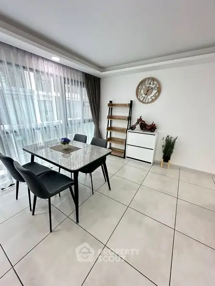 Modern dining area with elegant decor and natural light