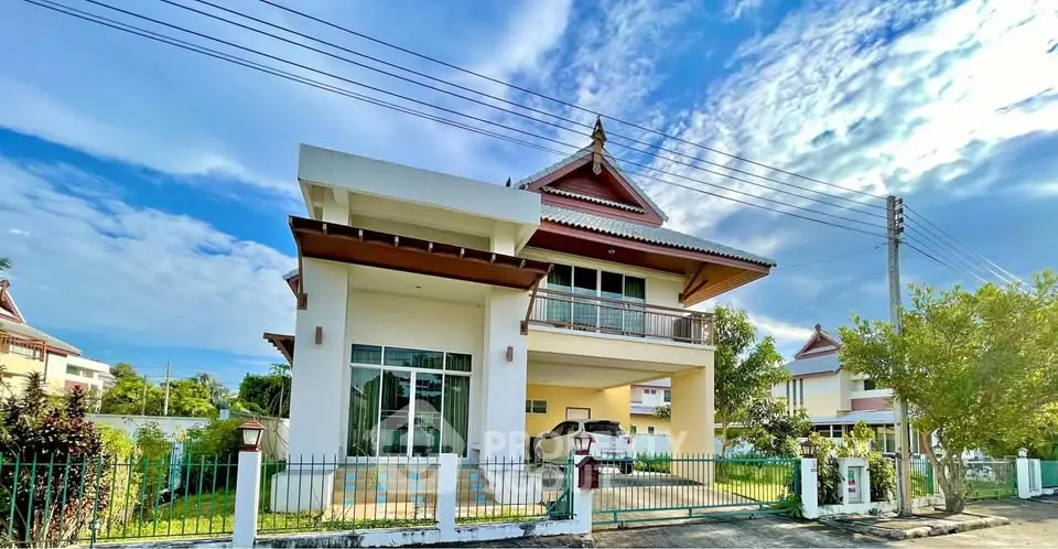 Stunning Thai-style house with spacious balcony and lush garden, perfect for serene living.