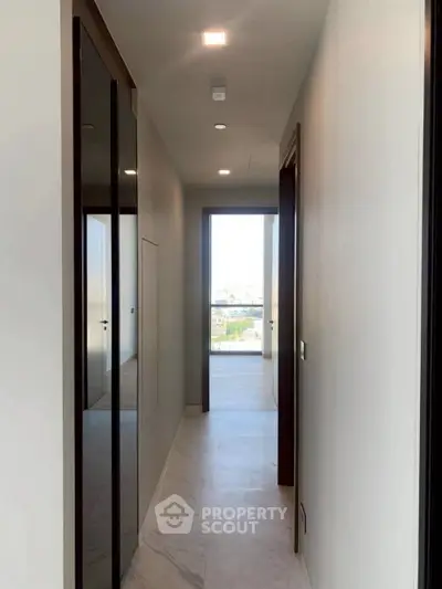 Modern hallway with sleek design and bright natural light