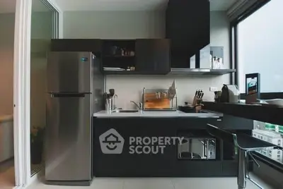 Modern kitchen with sleek appliances and open layout design