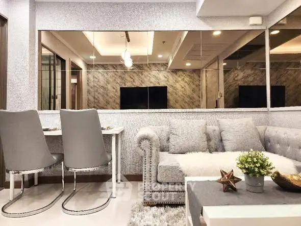 Stylish modern living room with elegant decor and plush seating