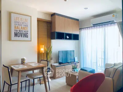 Modern living room with stylish decor and natural light