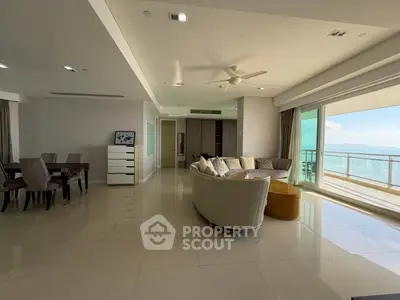 Luxurious living room with ocean view and elegant furnishings