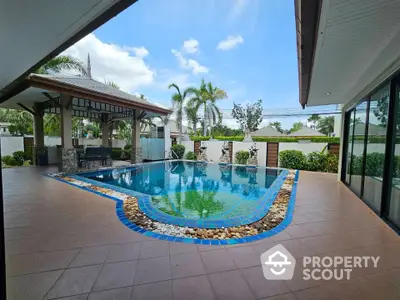 Luxurious villa with private pool and tropical garden view